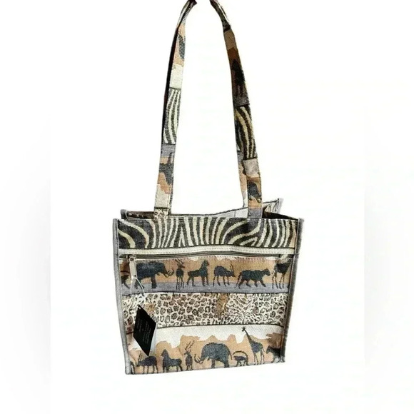 Jade Jungle Safari Tapestry Tote Bag - Picture 5 of 14